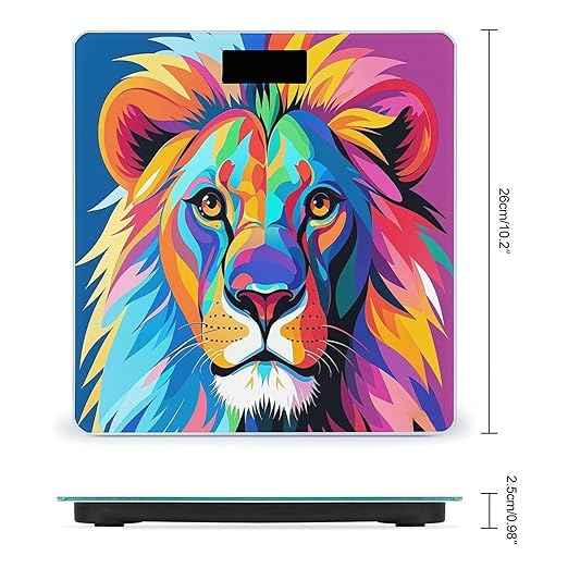 Colorful Lion Scale for Body Weight Accurate Digital Bathroom Scale Toughened Glass High Precision Scales Smart Weight Scales with Large LCD Backlight Display Weighing Machine