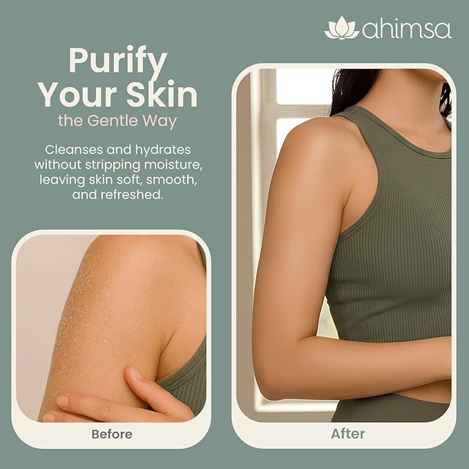 Ahimsa Gentle All Natural Body Wash for Women Moisturizing Body Wash Sensitive Skin Dry Skin &amp All Complexions Invigorating Spearmint &amp Ginger Antioxidant-Rich Plant-Based Sulfate Free (10