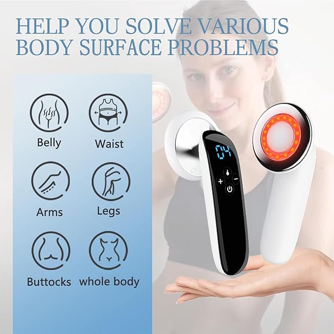 Cellulite Massager Tool - Body Sculpting Machine Handheld Massage Cellulite Remove Suitable for Arms Back Buttocks Belly Legs Ideal Gift for Mom Man Women (White)
