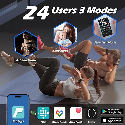 Lepulse Smart Weight Scale With BMI Body Fat Muscle Mass 4.68 Large Display With Trend High Accurate 22 Composition Scale With Heart Rate Bathroom Scale With App White