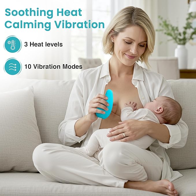 A Mother's Love AML Lactation Massager for Milk Flow Enhancement Relieve Clogged Ducts Engorgement Relief (Teal 2pck)