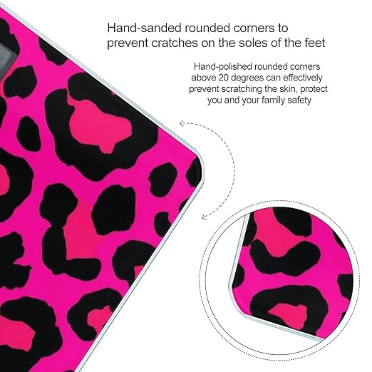 Women's Fashion Automatic Switch Digital Bathroom Weighing Scale Smart Scale Pink Dots Wild Cheetah Leopard Print