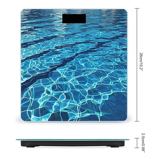 Blue Swimming Pool Scale for Body Weight Highly Accurate Digital Bathroom Body Scale Digital Bathroom Scales for People Anti-Slip Large LCD Display Smart Scales