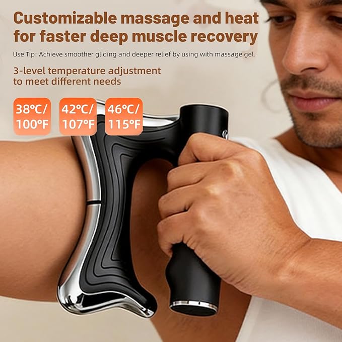 OTBK Electric Muscle Scraper — Portable Recovery Tool with 3 Modes: Vibration Heating and Gentle Pulse Technology (OTBK-Electric Fascia Cutter)