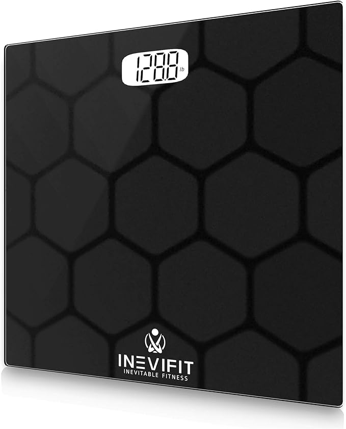 INEVIFIT Strength &amp Wellness Bundle Digital Bathroom Scale &amp 150 LBS Resistance Band Set for Home Workouts
