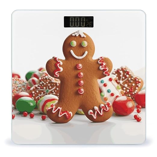 Gingerbread Man Candy Smart Scale for Body Weight Accurate Bathroom Scale with LED Display Digital Weight Scales Weighing Machine High Precision Scales for Bath Home