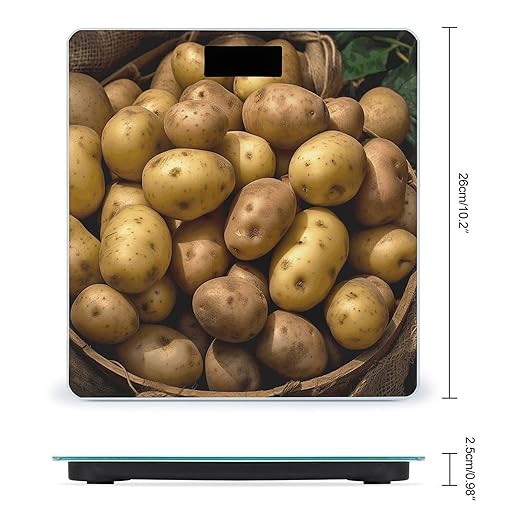 Garden Potatoes Scale for Body Weight Highly Accurate Digital Bathroom Scale Sturdy Tempered Glass Weighing Scales with LCD Display Fashion Body Fat Smart Scales 400lb