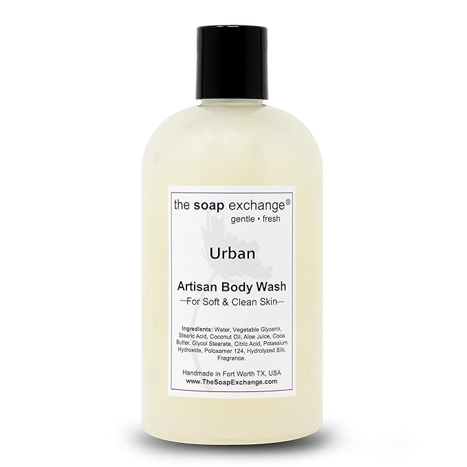 The Soap Exchange Body Wash - Urban Scent - Hand Crafted 12 fl oz / 354 ml Natural Artisan Liquid Soap for Hand Face &amp Body Shower Gel Cleanse Moisturize &amp Protect. Made in the USA.