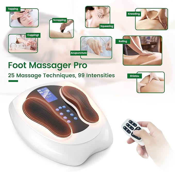 Neuropathy Pain Relief for Feet Massager Pro 3D EMS Foot Massager for Neuropathy 8 TENS Pads Electric Foot Health Nerve Muscle Stimulator Circulation for Plantar Fasciitis - FSA or HSA Approved