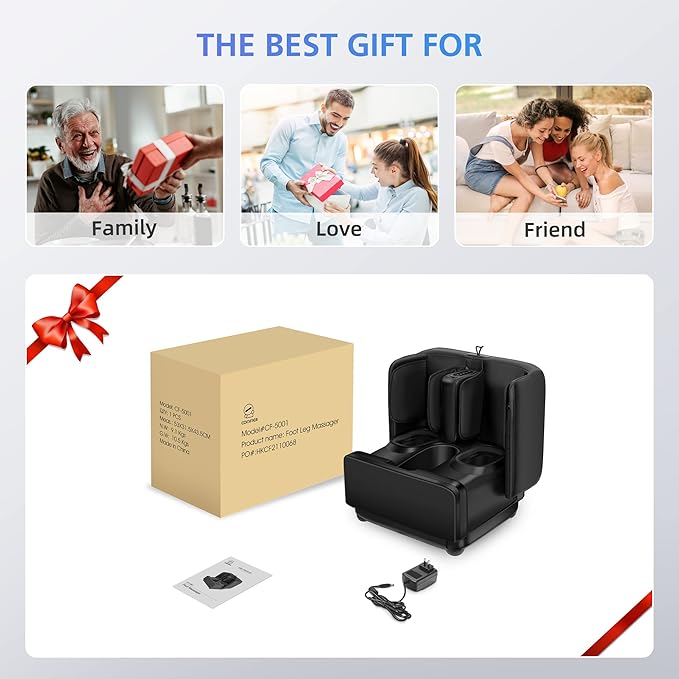 COMFIER 2 in 1 Foot Massager Machine Shiatsu Foot and Calf Massager with HeatKneadingVibrationCompression Massagers for FeetAnkleLegTired Muscles &amp Plantar FasciitisGift for Men Women