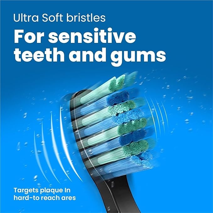 10 Toothbrush Heads Suitable for 507 Electric(10pcs Black)