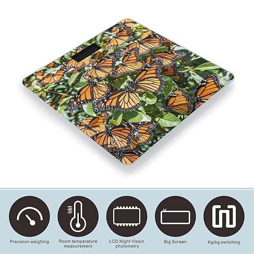 Heaps of Orange Monarch Butterflies Scale for Body Weight Smart Scales Digital Bathroom Scale High Precision Weighing Scales with Large Display Weighing Machine for People