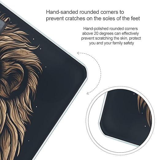 Cartoon Lion Bathroom Scale for Body Weight LCD Display Digital Bathroom Scale Tempered Glass Bathroom Weight Scales Fashion Smart Scales for Home Bedroom 400 Lb