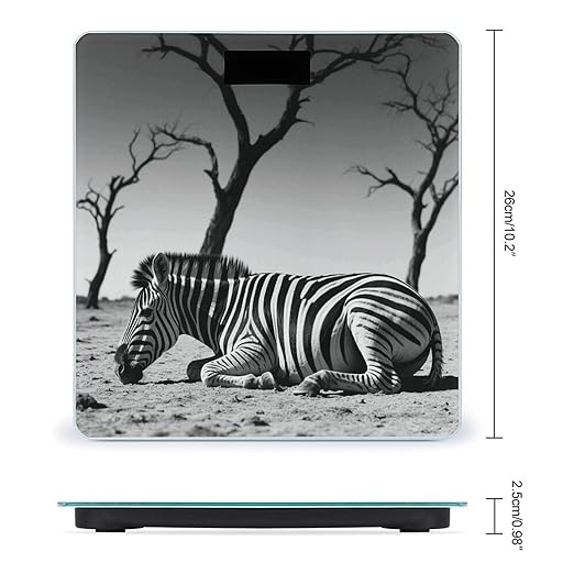 Zebra Scale for Body Weight Sturdy Tempered Glass Weighing Scales with LCD Display Accurate Digital Bathroom Scale Convenient Body Fat Smart Scales Easy Read