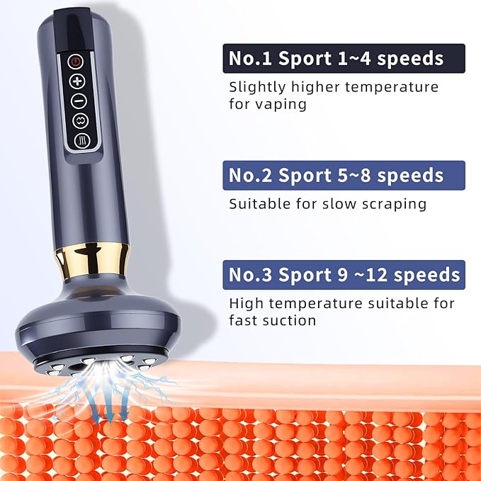 cc&ampdd outdoors Electric Handheld Cellulite Massager -12 Adjustable Suction Modes for Anti-Cellulites Massage Therapy (Grey)