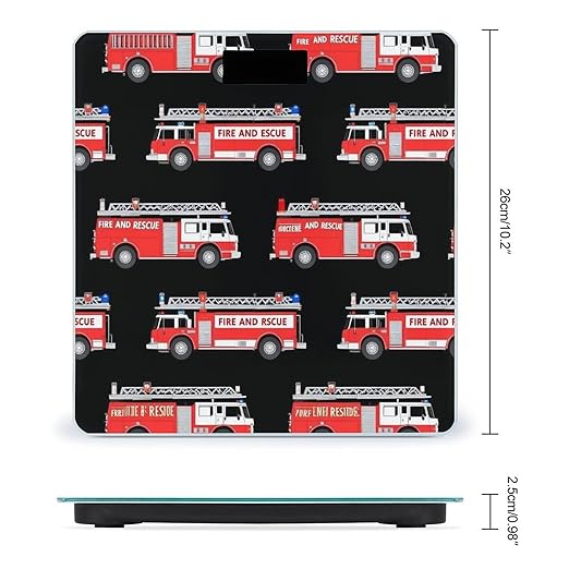 Smart Scale for Body Weight Automatic Switch Digital Bathroom Weighing Scale Cute Cartoon Fire Truck
