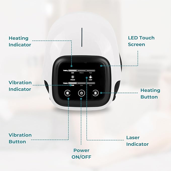 Norelie KneeRelief 3-in-1 Knee Massager Cordless with Heat Vibration and Red Light Therapy Adjustable Settings for Comfort and Mobility
