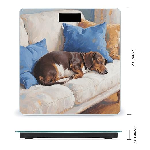 Dachshund Weight Scale Large Digital Bathroom Scales with Bright LED Display Non Slip Digital Scale and Step On Fashion Weighing Machine for Body