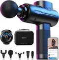 RENPHO Active+ Percussion Massage Gun - 5 Adjustable Speeds for Back Neck Muscle Recovery - App Controlled Guided Courses with Carry Case for Professional Athlete Gym and TravelBlack