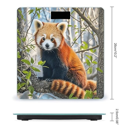 Little Red Panda Bathroom Scale for Body Weight Bathroom Digital Electronic Weighing Scale with Back Lit LED Display Sturdy Tempered Glass Weight Watchers Scales 400lb