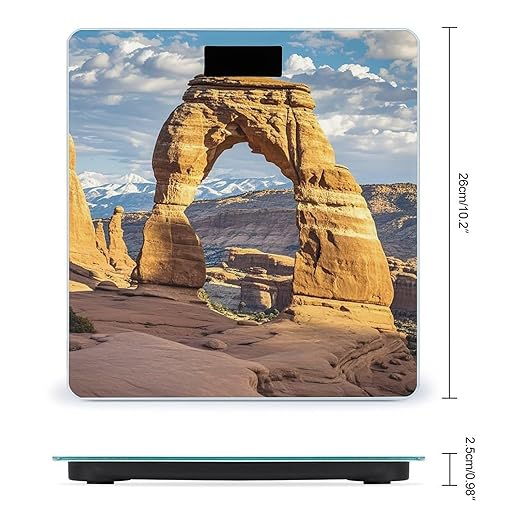 Arches National Park Scale for Body Weight Accurate Digital Bathroom Scale Toughened Glass High Precision Scales Smart Weight Scales with Large LCD Backlight Display Weighing Machine