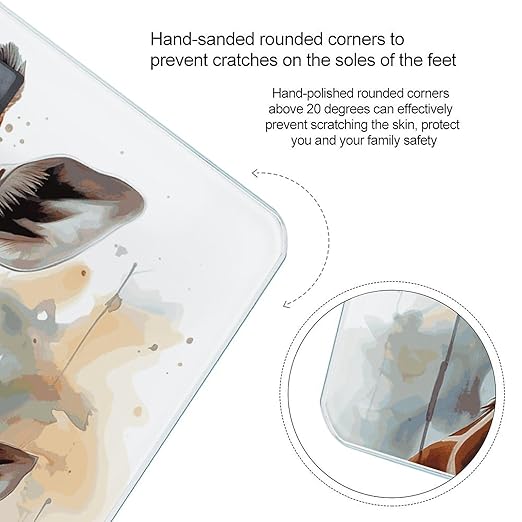 Digital Bathroom Scale for Body Weight Scale with Bright LCD Display High Accuracy Step-On Technology Auto On/Off Watercolor Deer Giraffe Digital Scales 400 Lbs /180kg