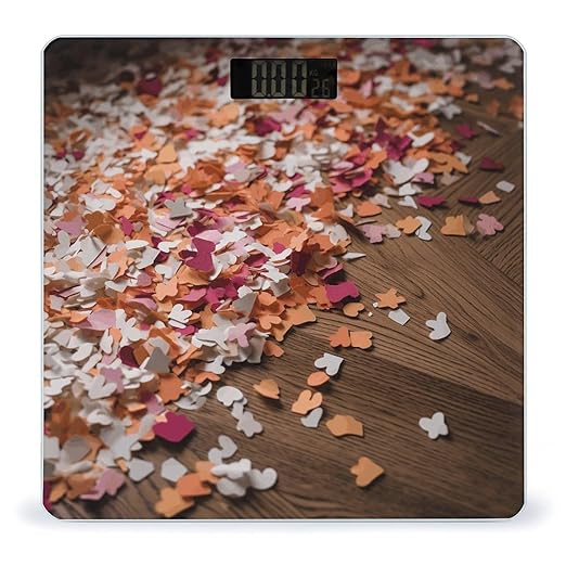 Pieces of Paper on The Ground Scale for Body Weight Precision Bathroom Weighing Scales with Back Lit LCD Display Sturdy Tempered Glass Body Weight Scales Digital Bathroom Scale 400lb