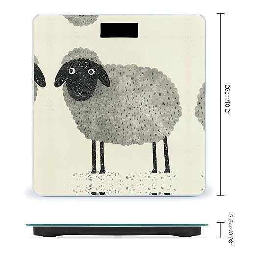 Sheep Smart Scale for Body Weight Accurate Bathroom Scale with LED Display Digital Weight Scales Weighing Machine High Precision Scales for Bath Home