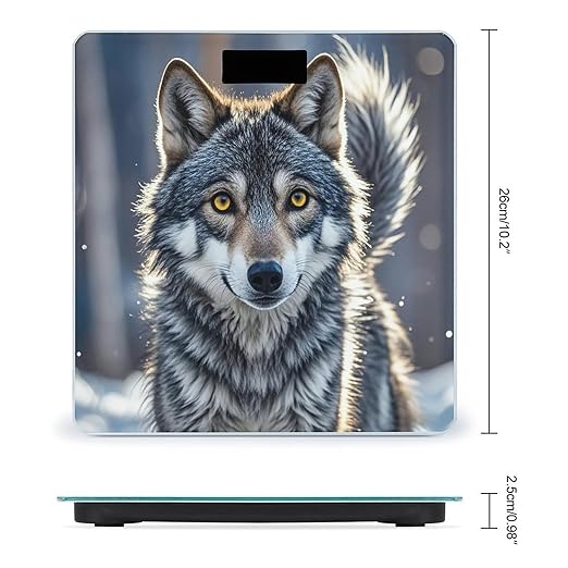 Cute Wolf Scale for Body Weight Accurate Digital Bathroom Scale Toughened Glass High Precision Scales Smart Weight Scales with Large LCD Backlight Display Weighing Machine