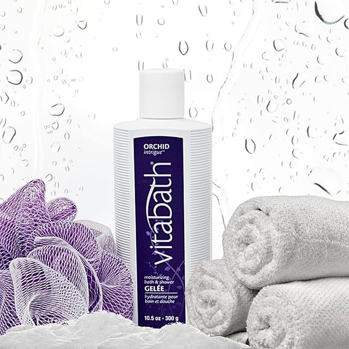 Vitabath Orchid Intrigue Moisturizing Bath &amp Shower Gel Wash Alluring Botanical Skin-Softening Hydrating &amp Soothing Skincare Body Cleanser &amp Foaming Gelee Bath - Cruelty-Free - 10.5 oz