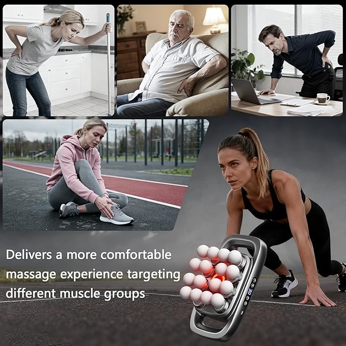 16 Heads Massage Gun Set Body Massage for Back Shoulders Neck Legs Foot Massage Gun deep Tissue Pain Relief Percussion Massager with 3 Modes &amp 30 Intensity Levels Gifts for Mom and Dad
