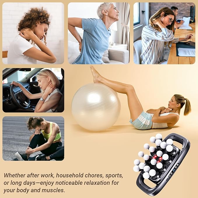 20-Head Massage Gun2026 Upgrade Deep Tissue Percussion Massager with 3 Modes 30 Intensities Quiet Muscle Tension Release Electric Massage Tools for Back Shoulders Legs