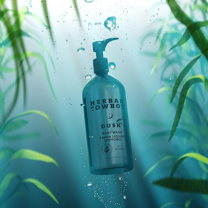 Herban Cowboy Body Wash Rich Cologne Scent Enhanced with Plant-Powered Ingredients Vegan Body Wash (Dusk 30 Ounce Aluminum Bottle)