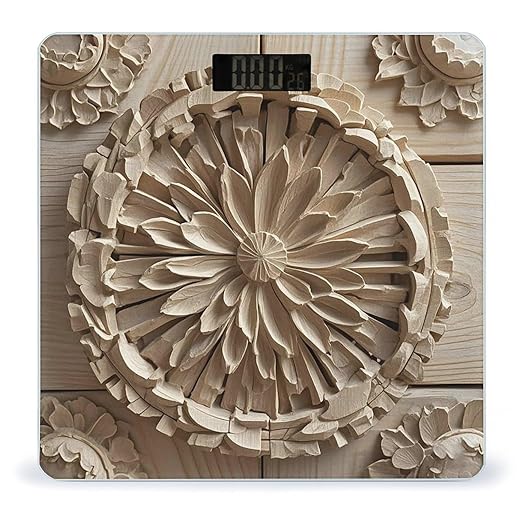 Wood Carving Texture Scale for Body Weight Smart Scales Digital Bathroom Scale High Precision Weighing Scales with Large Display Weighing Machine for People