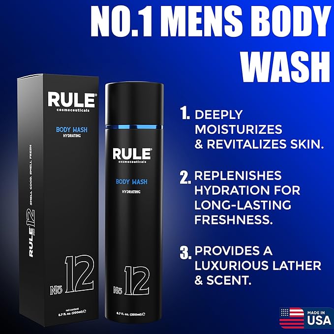 No.12 Body Wash Shower Gel for Men with Shea Butter Aloe Vera Chamomile and Coconut Oil for Skin Cleanse Hydration Revitalize &amp Restore Perfect for Daily Use 200 mL