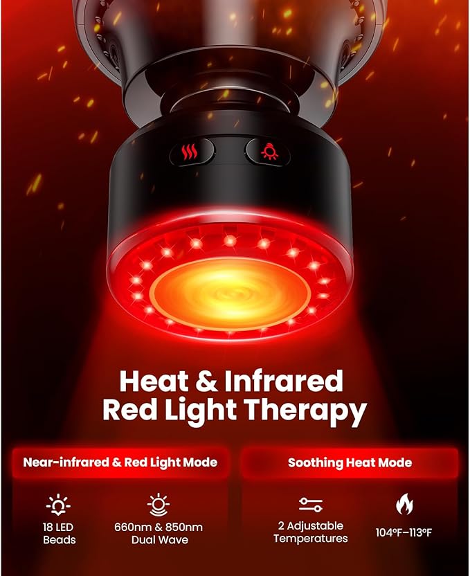 BOB AND BRAD A2 Ultra Massage Gun with Red Light Infrared Heat Head FSA Eligible/HSA Eligible Pro Percussion Massage Gun Deep Tissue for Fast Pain Relief Handheld Sore Muscle Massager for Back Leg