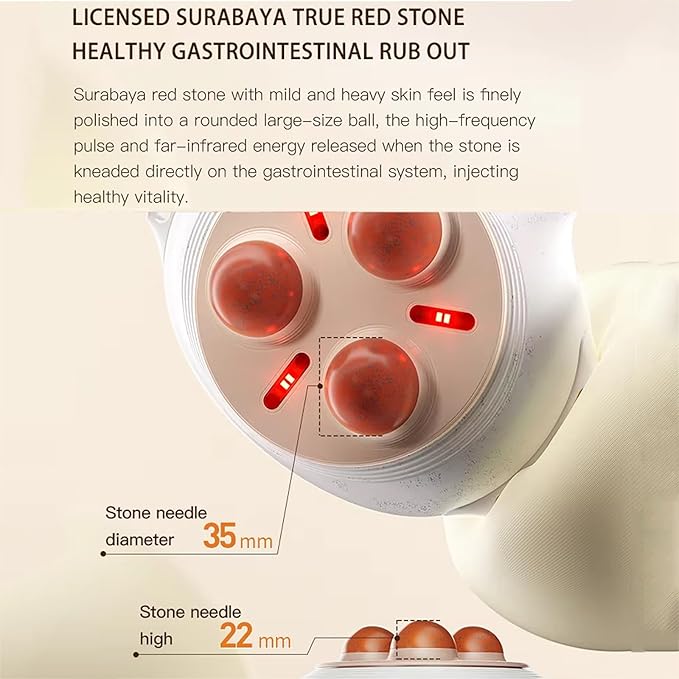 Bianstone Abdominal Massager Electric Abdominal Cellulite Massager 3 Massage and Red Light Hot Compress Adjustable Forward and Reverse Kneading for Indigestion Gas Constipation