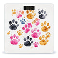Colorful Dog Paws Bathroom Scale for Body Weight 400 Lb Weight Scale with High Precision Sensors Tempered Glass Highly Accurate Digital Weighing Machine for People