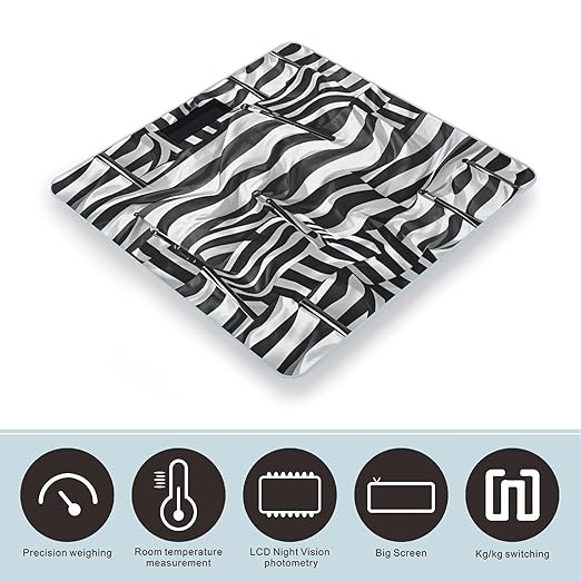 Black White Flags Pattern Bathroom Scale for Body Weight LCD Display Digital Bathroom Scale Tempered Glass Bathroom Weight Scales Fashion Smart Scales for Home Bedroom 400 Lb