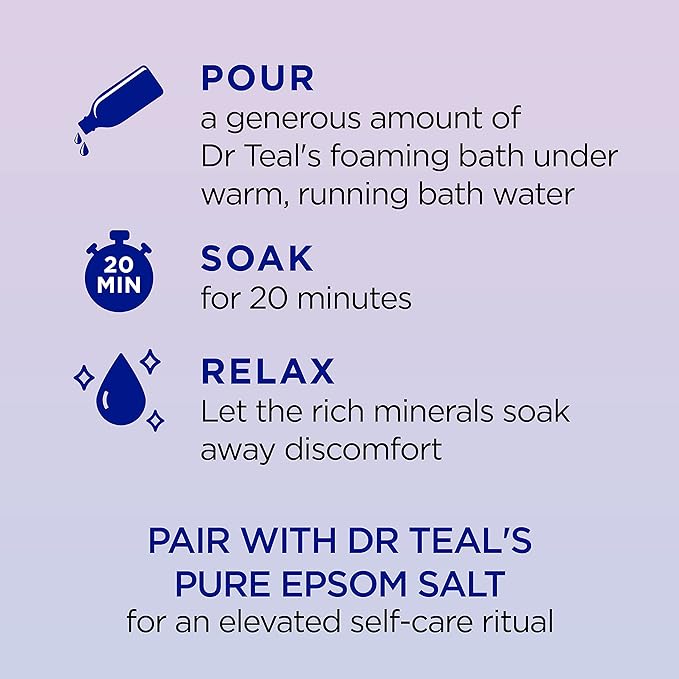 Dr Teal's Foaming Bath &amp Body Wash Bundle with Epsom Salt Melatonin Lavender &amp Chamomile (2 x 34 fl oz 2 x 24 fl oz)