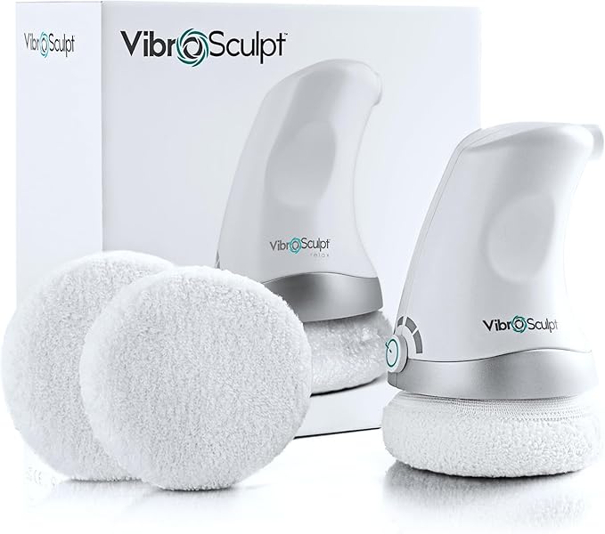 Vibro Sculpt 1.0 Body Sculpting Machine – Lymphatic Drainage Massager &amp Cellulite Massage Tool for Legs Stomach &amp Arms – with Interchangeable Pads that Helps Improve Skin Texture