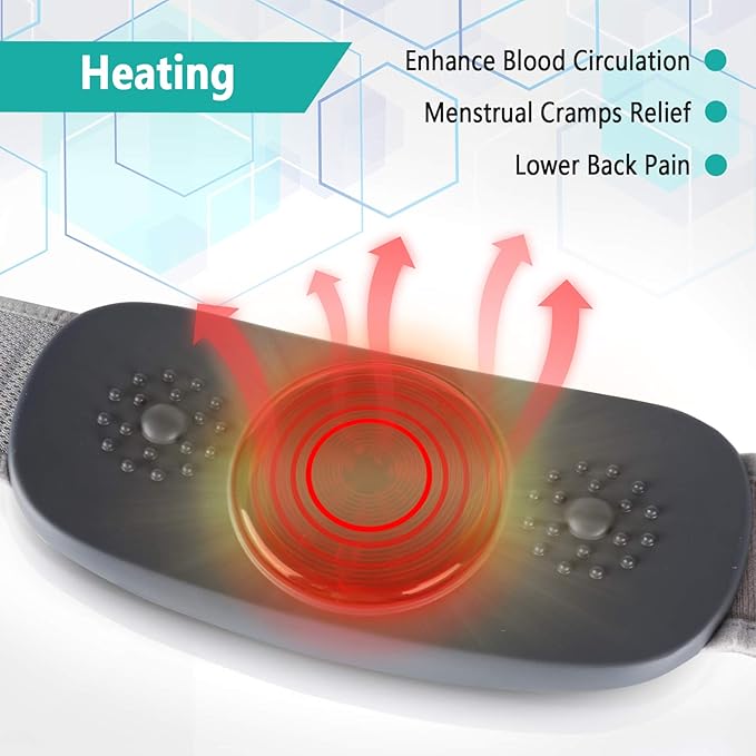 Wireless Slimming Belt Abdominal Massager Portable Weight Loss Machine with 4 Vibration Massage Modes Heating Improve Blood Flow