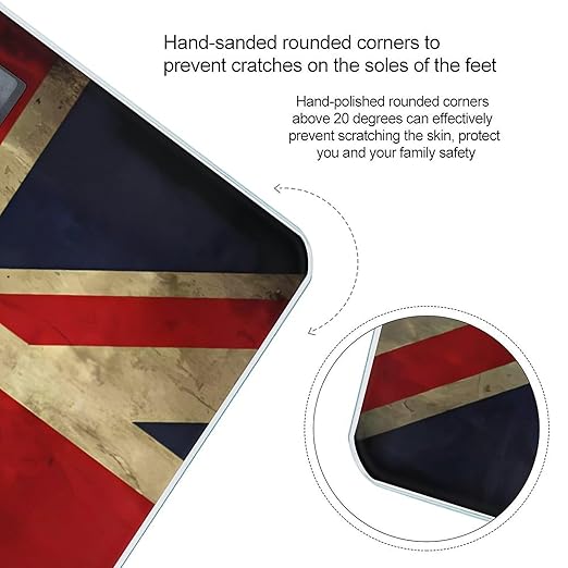 Digital Bathroom Scale for Body Weight Scale with Bright LCD Display High Accuracy Step-On Technology Auto On/Off British Flag Digital Scales 400 Lbs /180kg