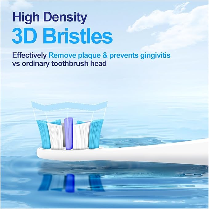 Electric Toothbrush Heads 12 PCS Compatible for Adults 5 Modes Pressure Sensor IPX7 Waterproof with Holder C027(SG-C027-12PCS Blue)
