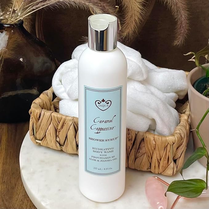 Jaqua Shower Syrup Vegan Hydrating Body Wash with Jojoba and Rosehip Oil - Caramel Cappuccino