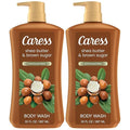 Caress Body Wash Shea Butter &amp Brown Sugar 2-Pack Moisturizing Body Wash for Gorgeous Radiant Skin Exfoliating Body Soap Liquid 30 Fl Oz