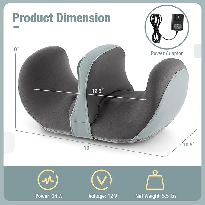 ARLIME Foot Massager with Heat Electric Deep Kneading Waist Massager with Vibration for Pain Relief Blood Circulation Foot and Calf Massage Gifts