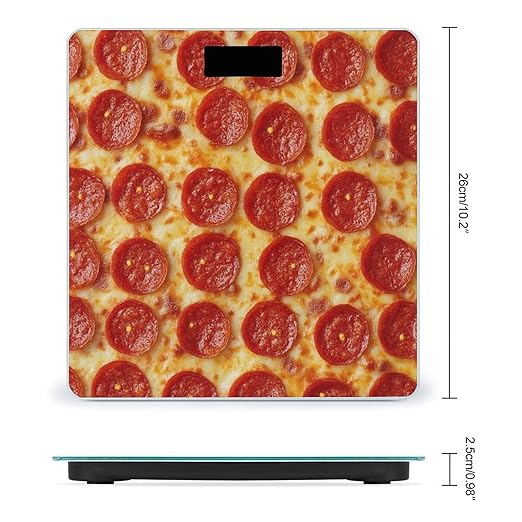 Automatic Switch Digital Bathroom Weighing Scale Smart Scale for Body Weight Pizza Pepperoni Pattern