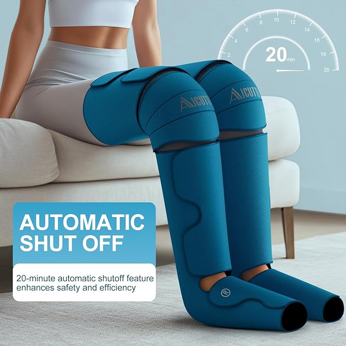 Professional Air Compression Leg Massager with Heat - Ideal Christmas Mother's Day &amp Father's Day Gifts for Women Men Dad &amp Mom from Daughter or Son - Pain Relief for Foot Calf Knee &amp