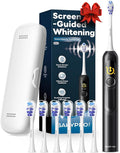 AI Electric Toothbrush w/ 6 Brush Heads Smart Sonic Toothbrush for Adults Kids Teens 150-Day Rechargeable Battery Whitening Real-Time Brushing Map Travel Case (G5S)